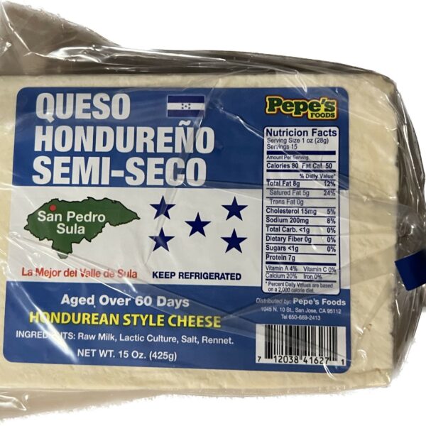 Queso Hondureño Semi-Seco 15 oz